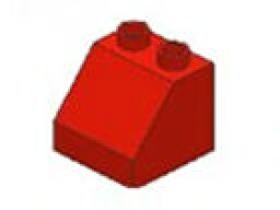 L-W Toys Junior Kostka 1x2 zkosená červená